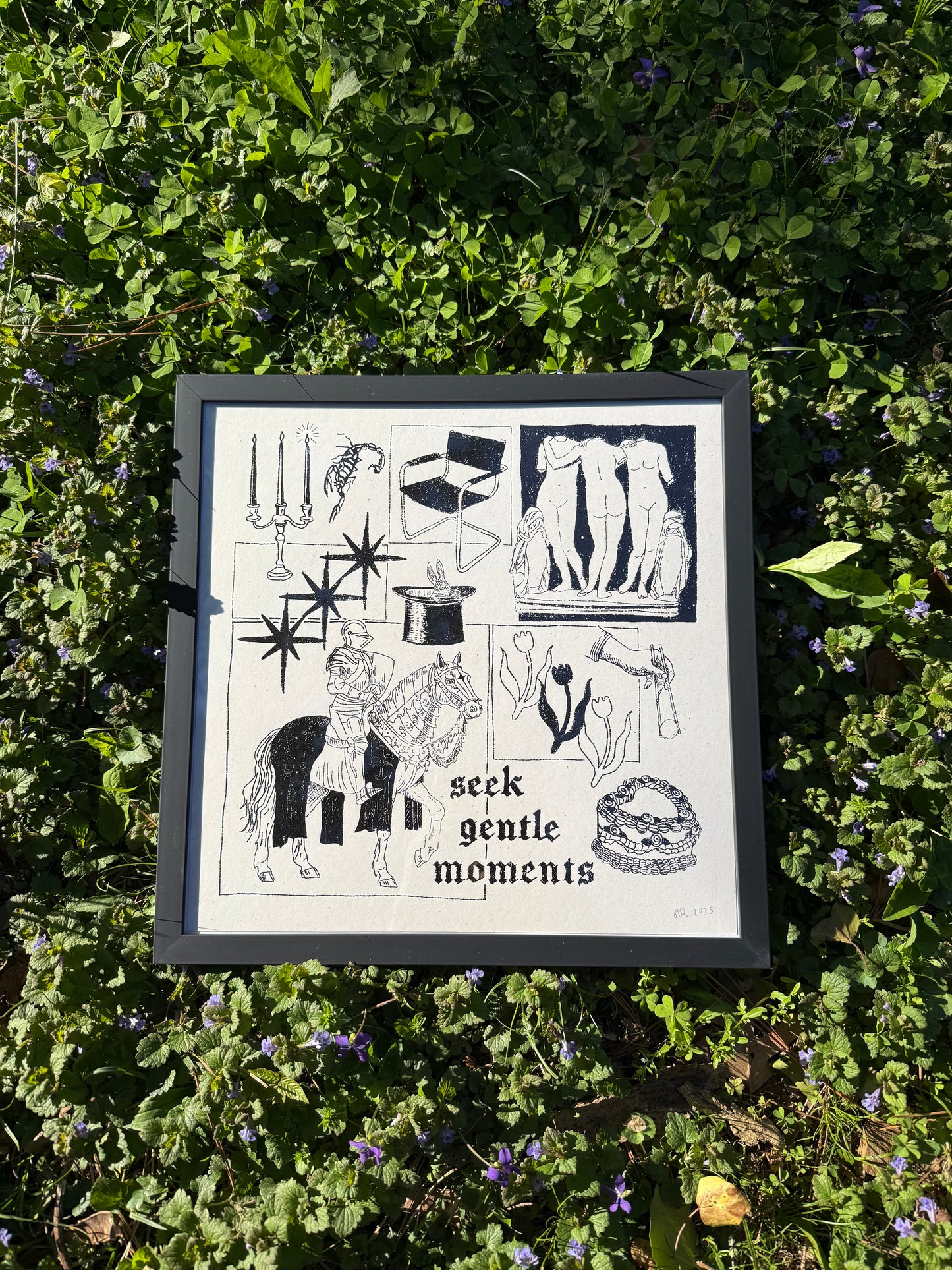 seek gentle moments screenprint