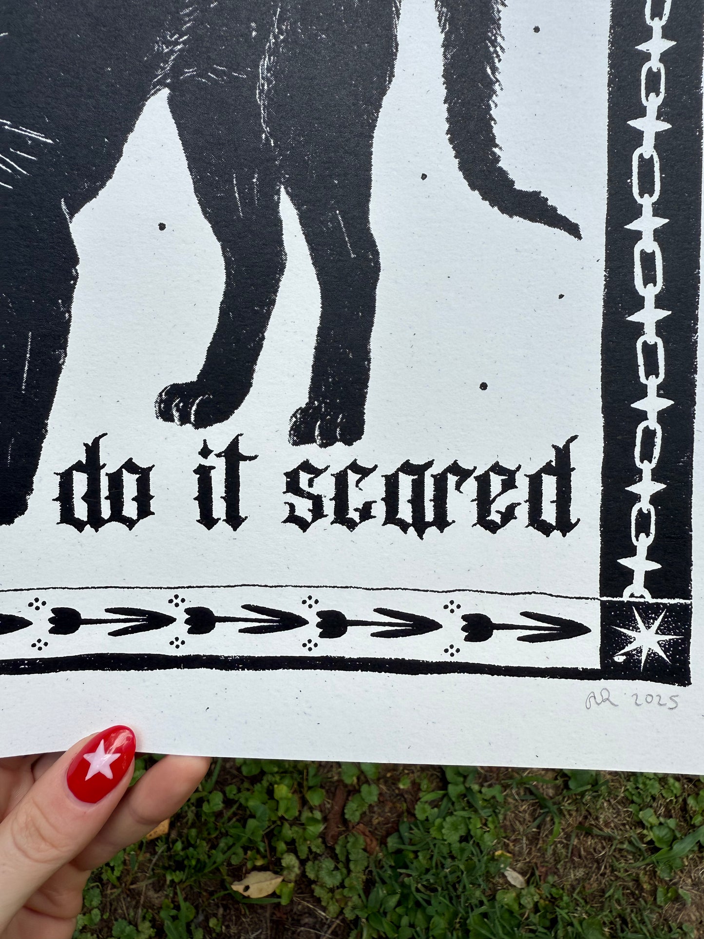 scaredy cat screenprint