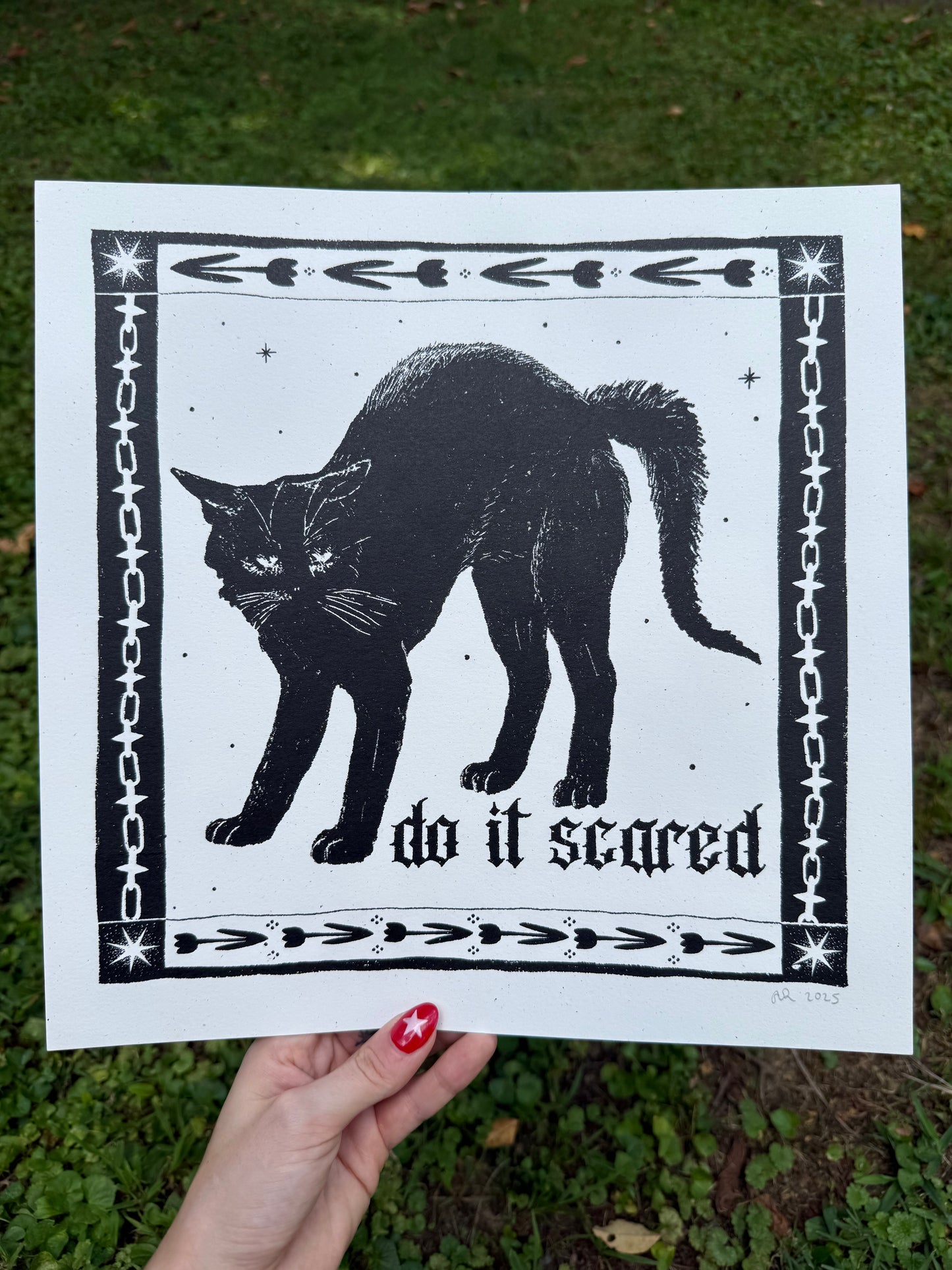 scaredy cat screenprint