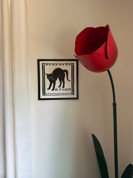 scaredy cat screenprint