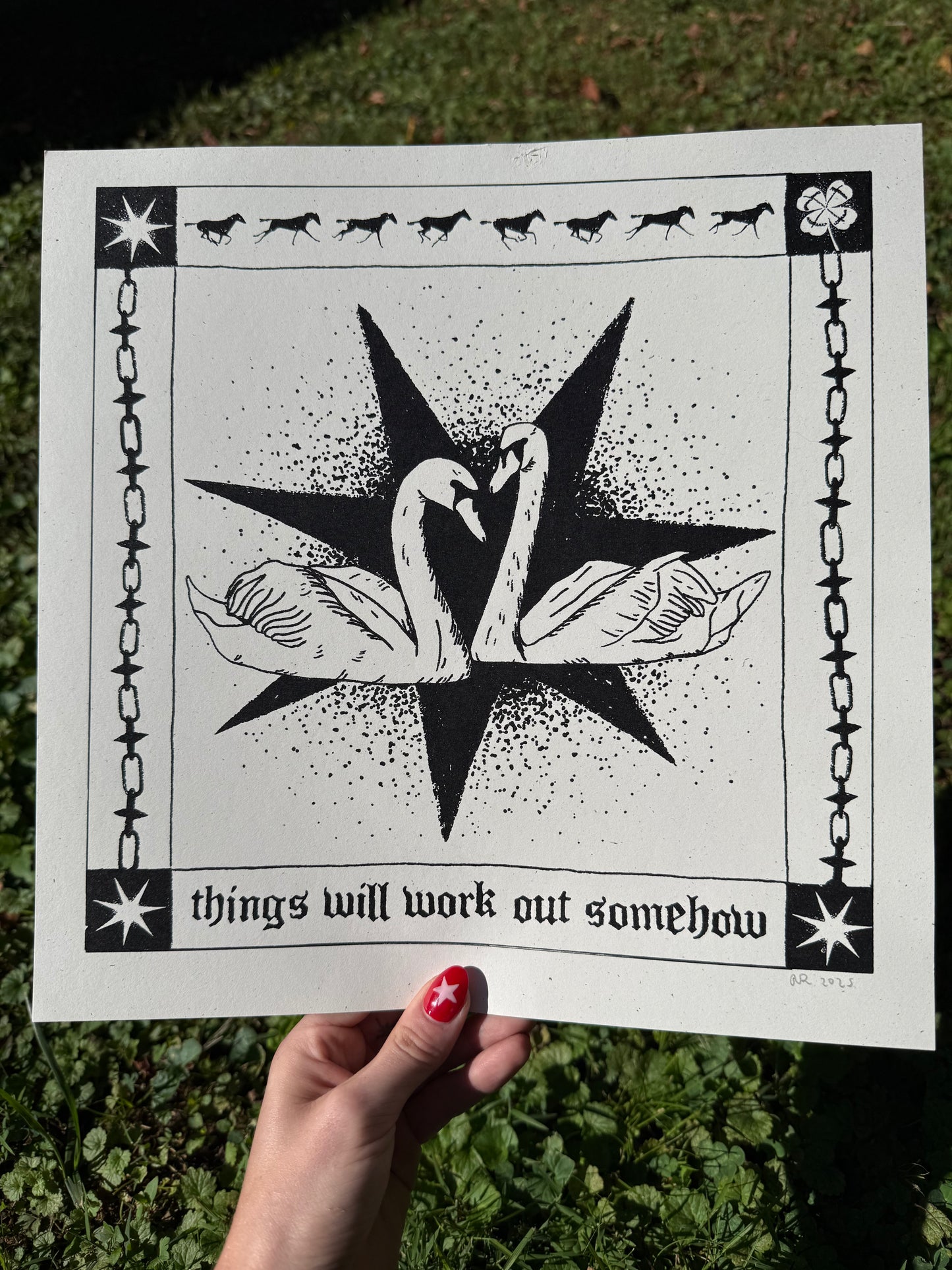 swan screenprint
