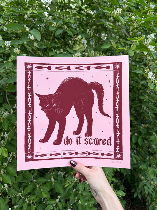 do it scared cat screenprint