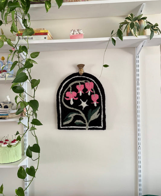 bleeding heart wall rug