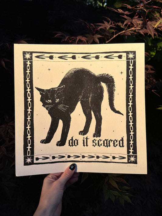 scaredy cat screenprint