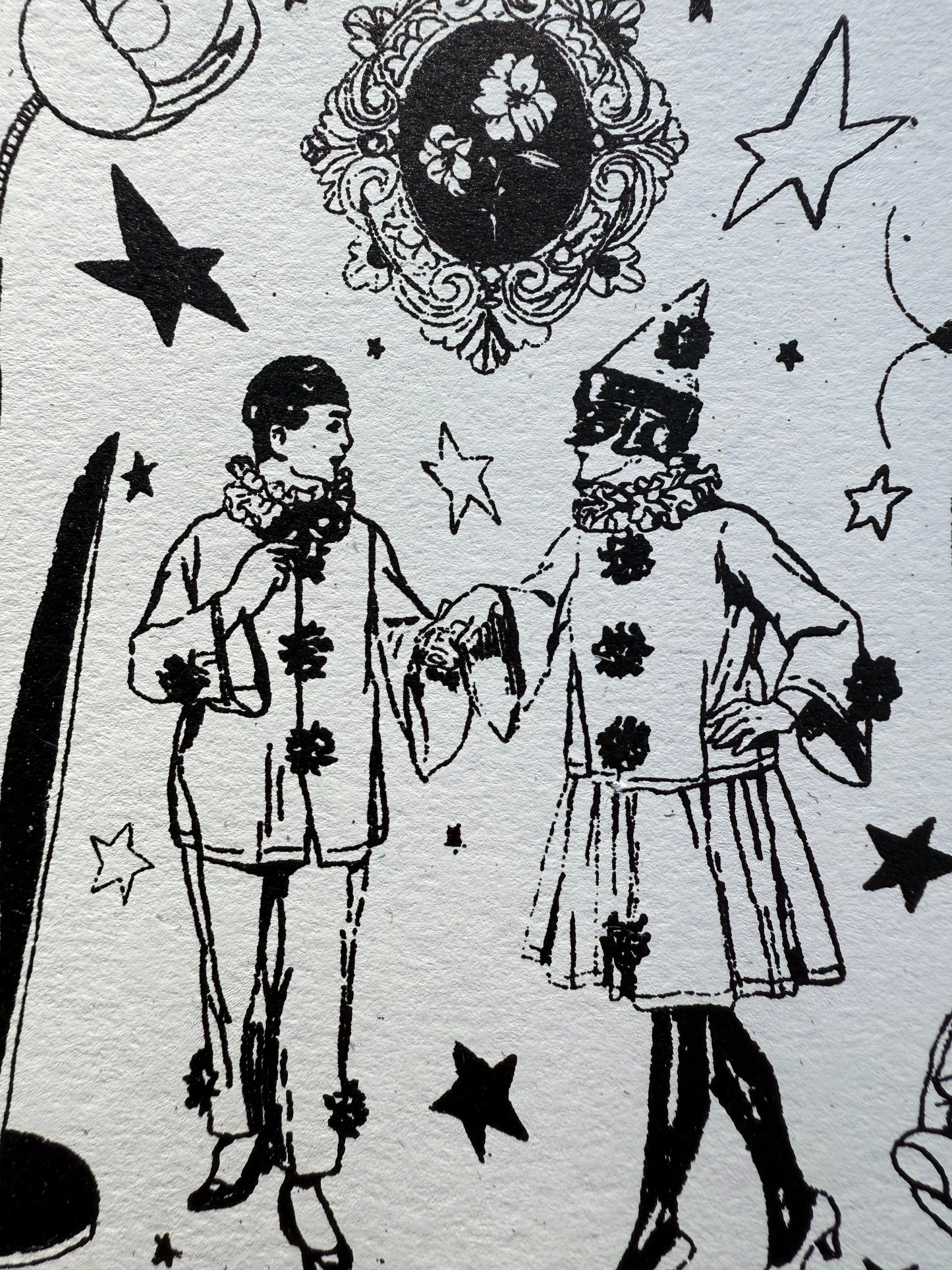 mini clown screenprint