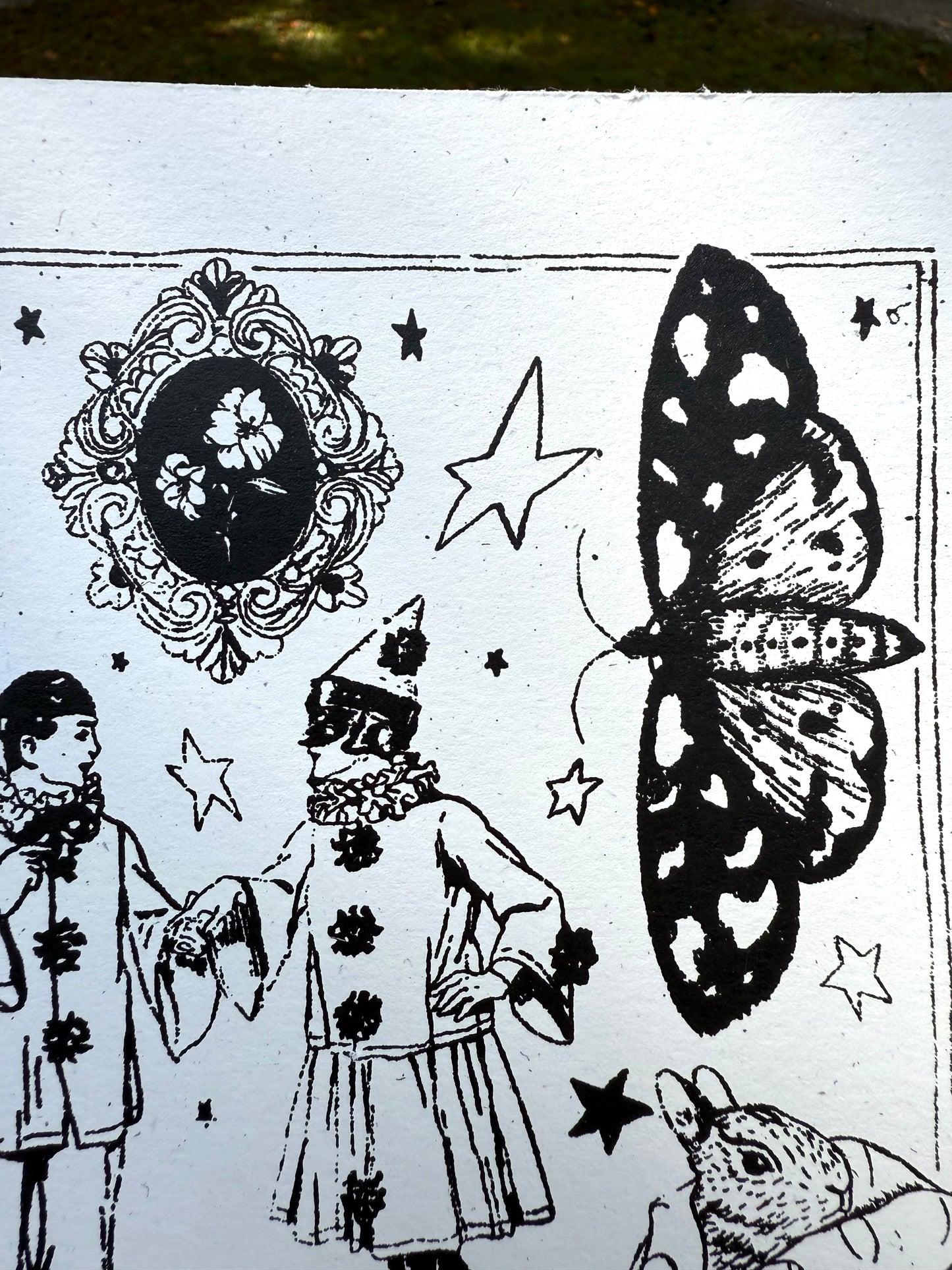 mini clown screenprint