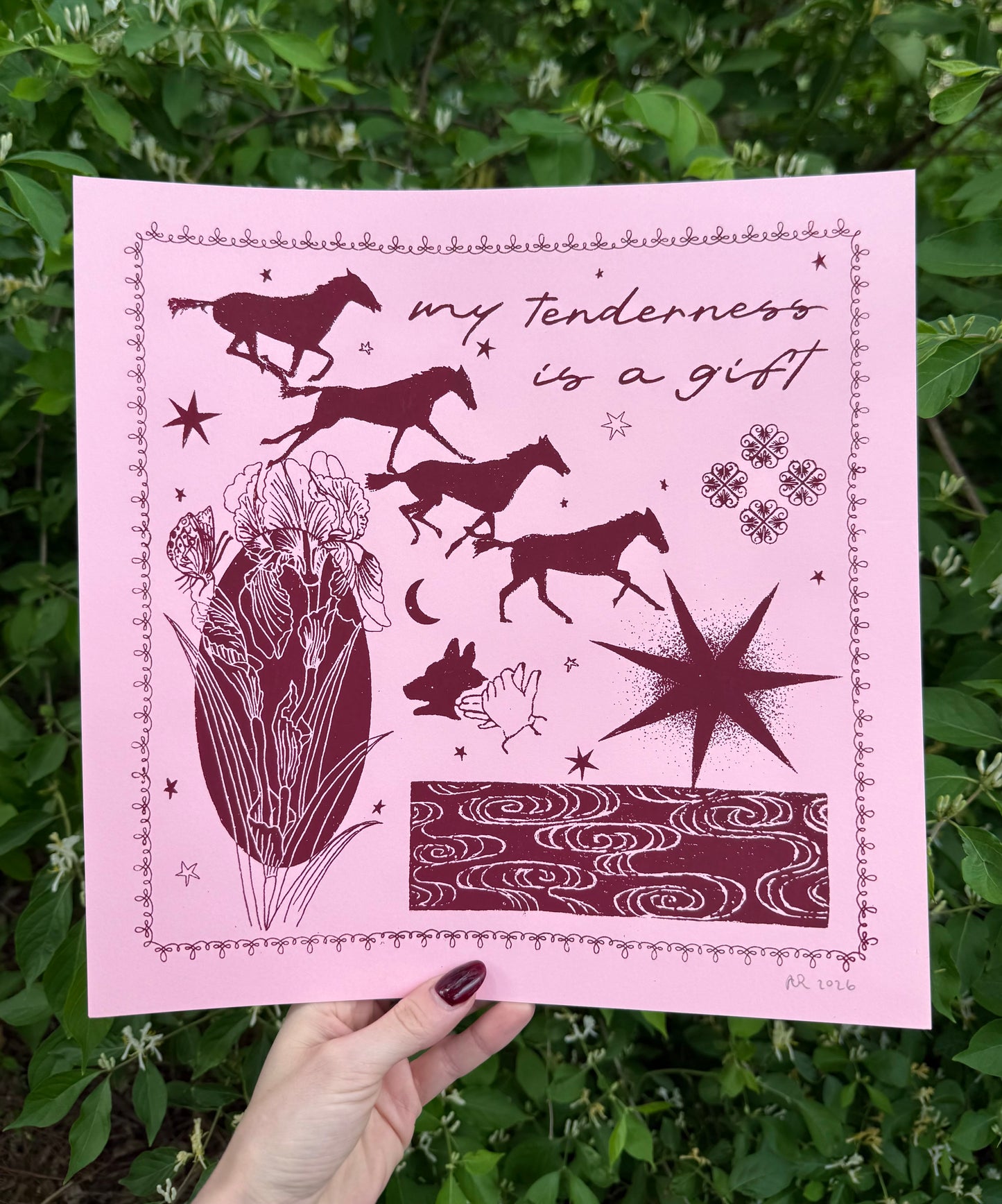 my tenderness is a gift screenprint