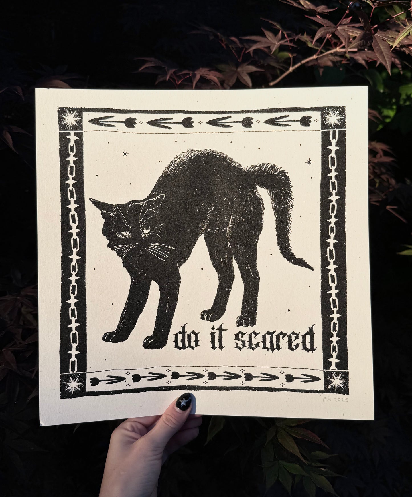 do it scared cat screenprint