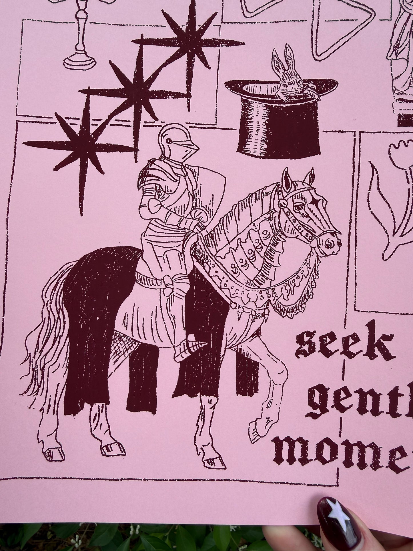seek gentle moments screenprint