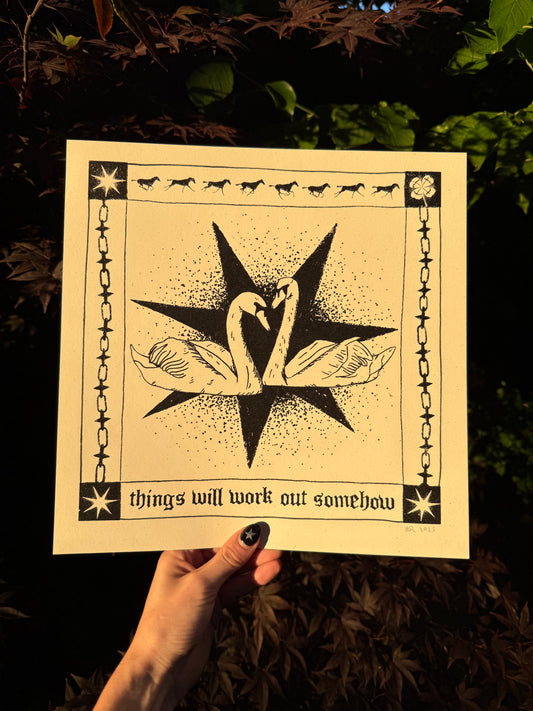 swan screenprint
