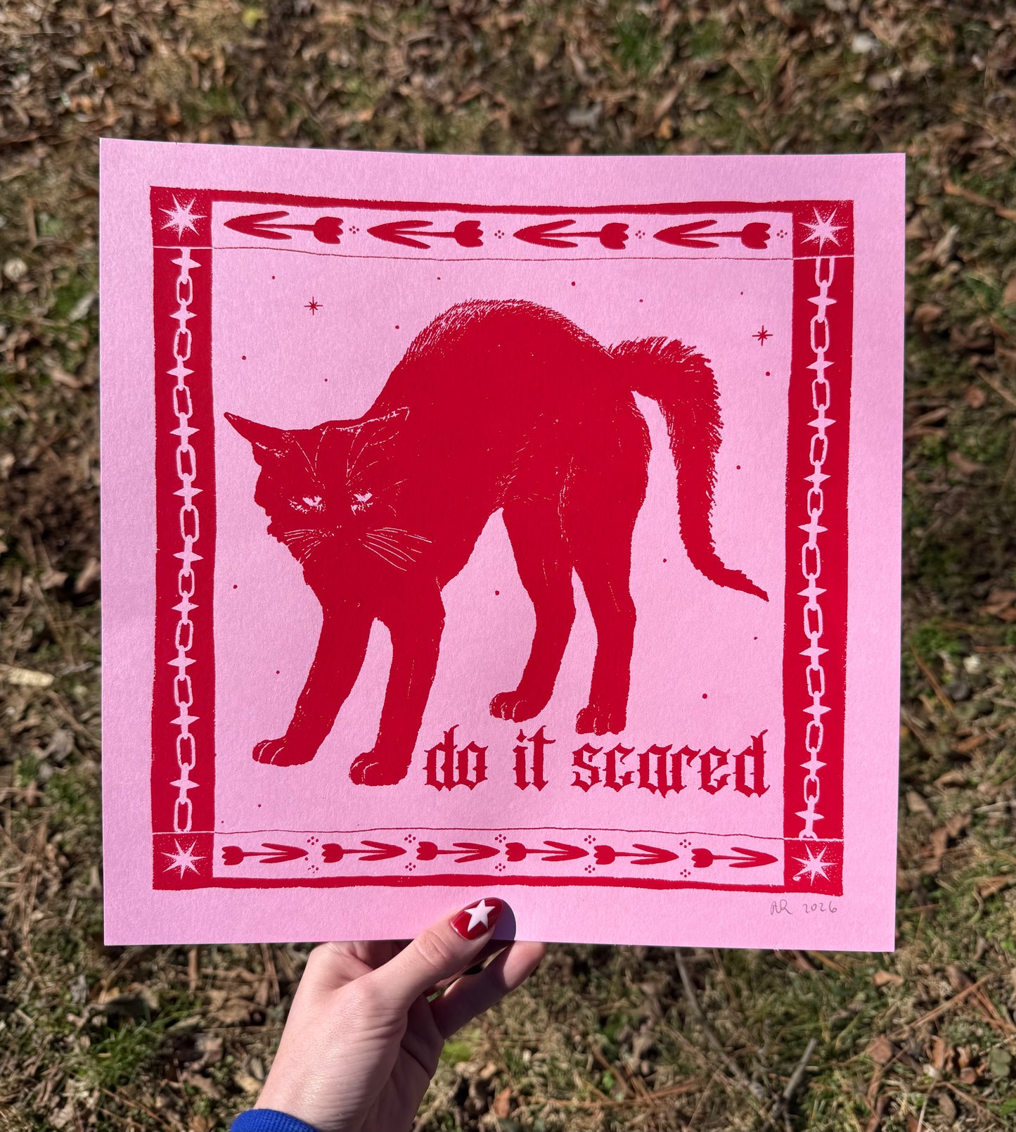 do it scared cat screenprint