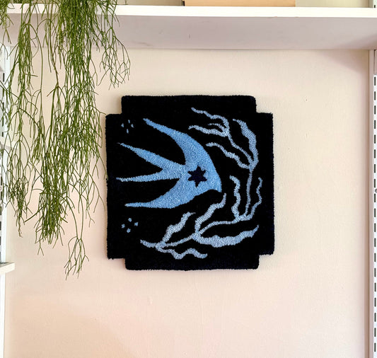 blue bird rug