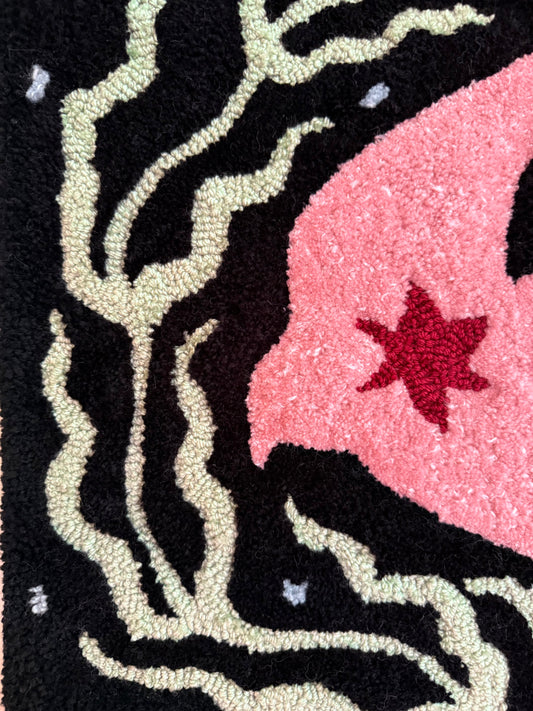 pink bird rug