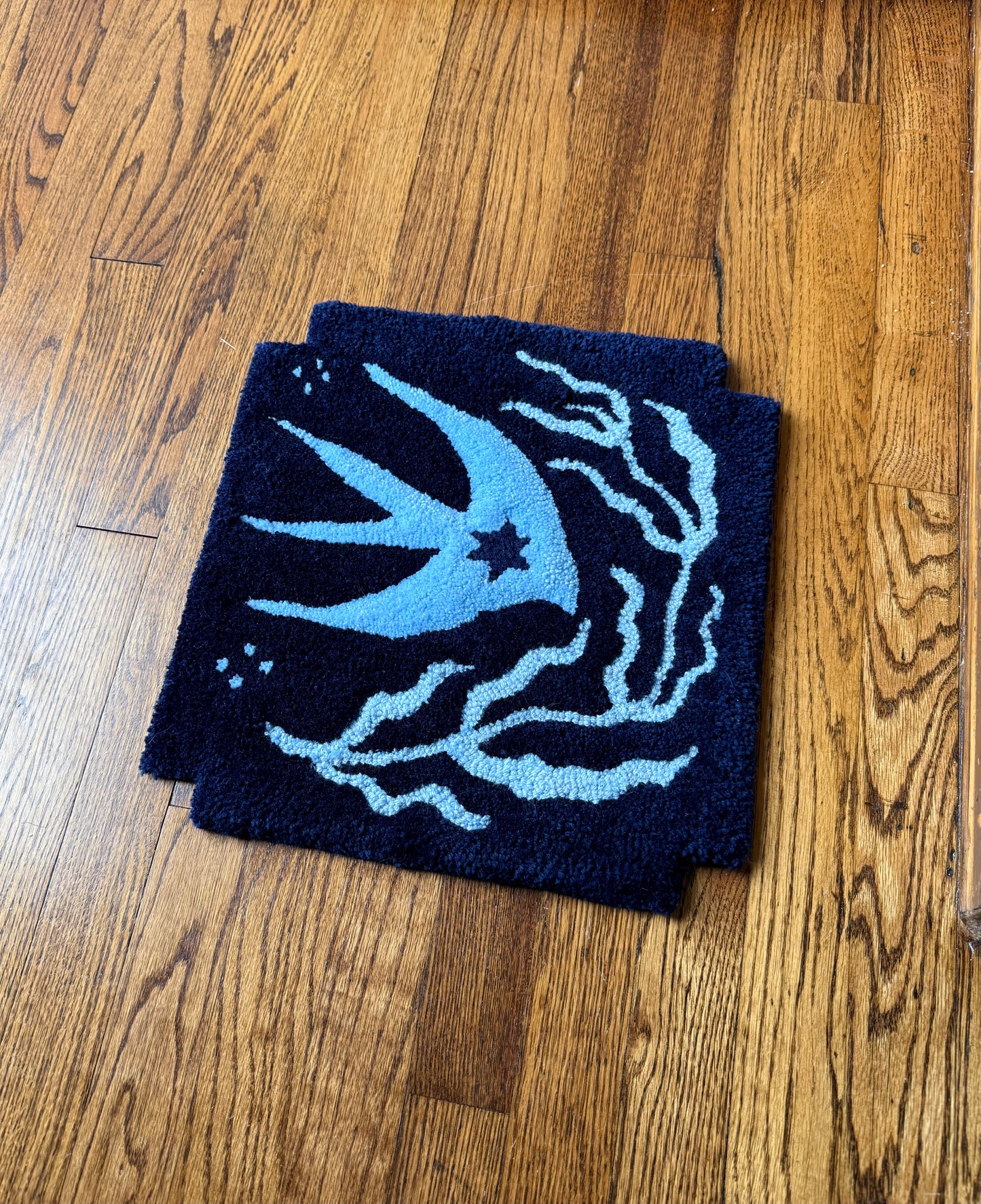 blue bird rug